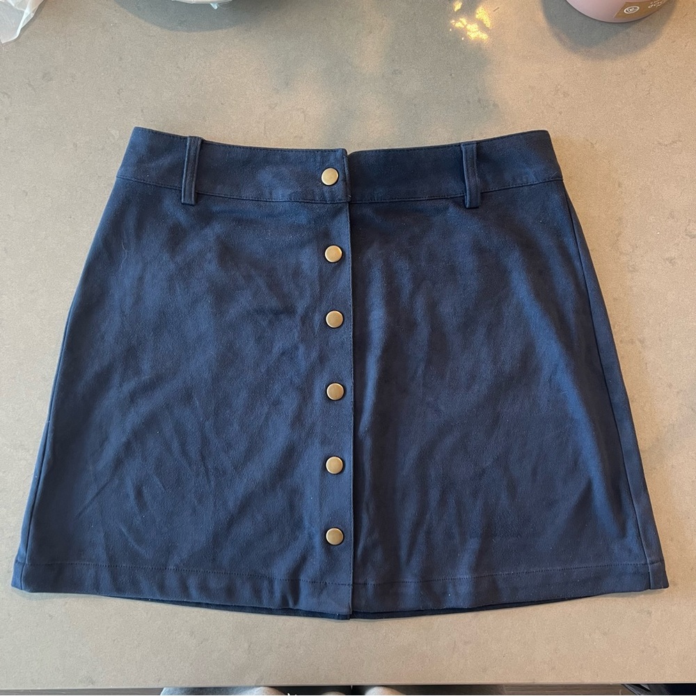 Marine Layer Rosie Vegan Suede A-Line Skirt - Picture 3 of 5